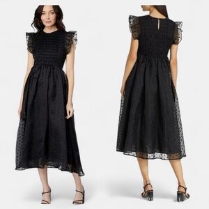 En Saison Black Midi Dress
